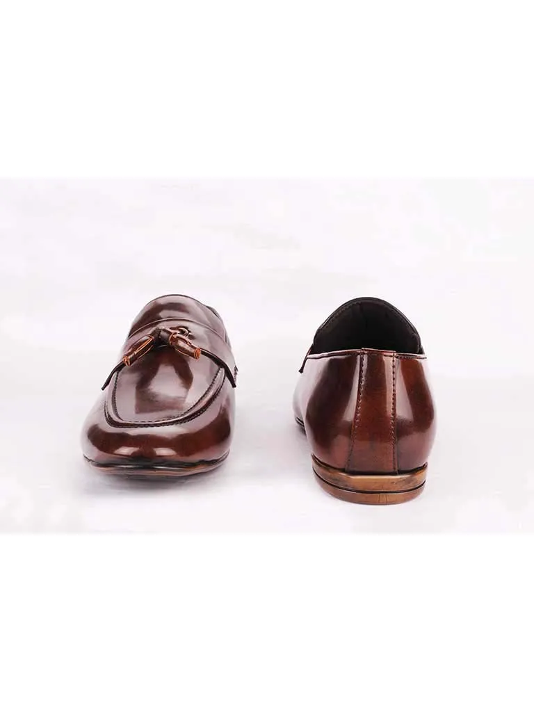 Tan Patent Tassel Loafers