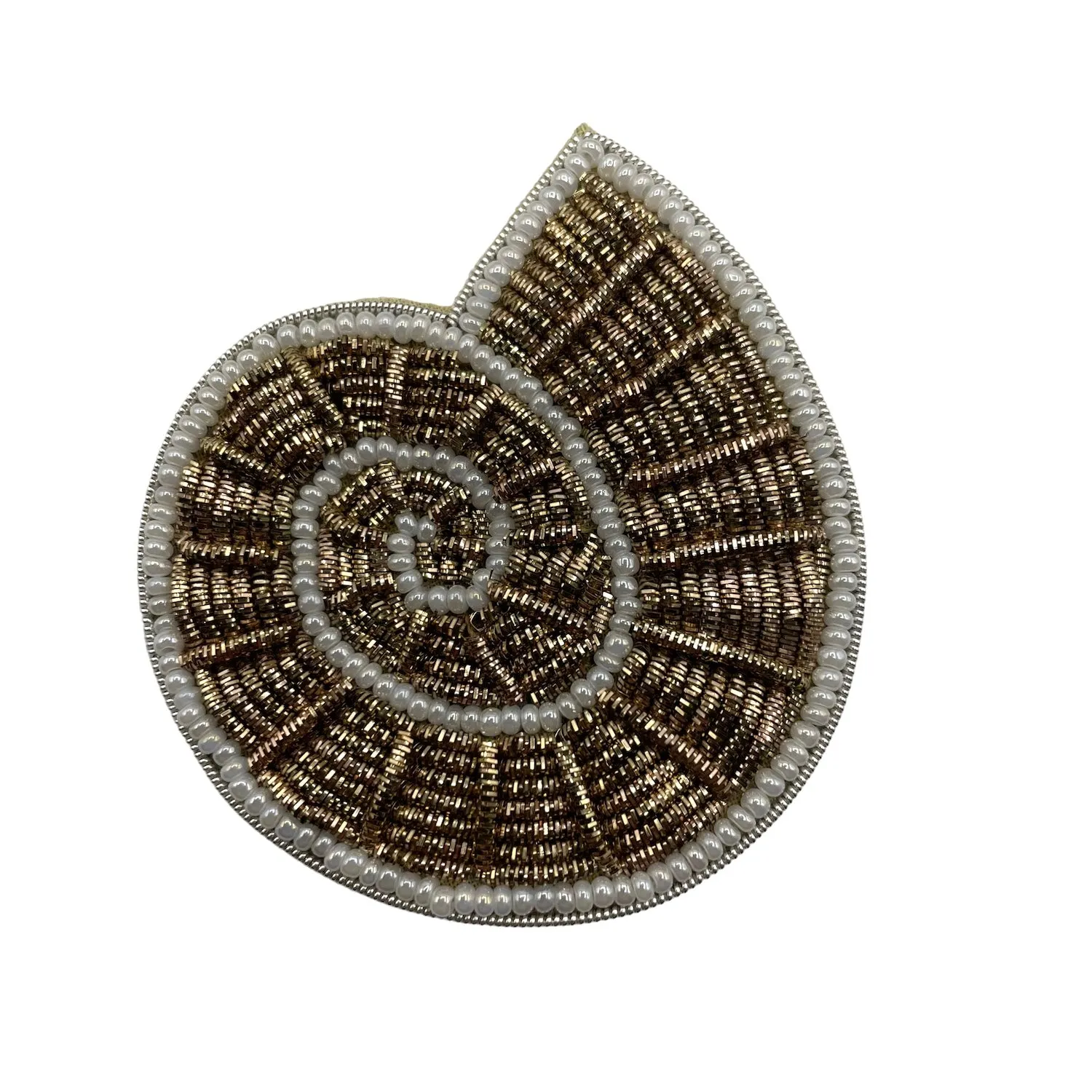 Tokyo socks in olive with a spiral shell brooch