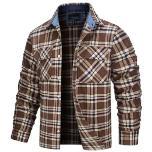 West Louis Button Down Cotton Plaid Flannel Lumberjack Shirt