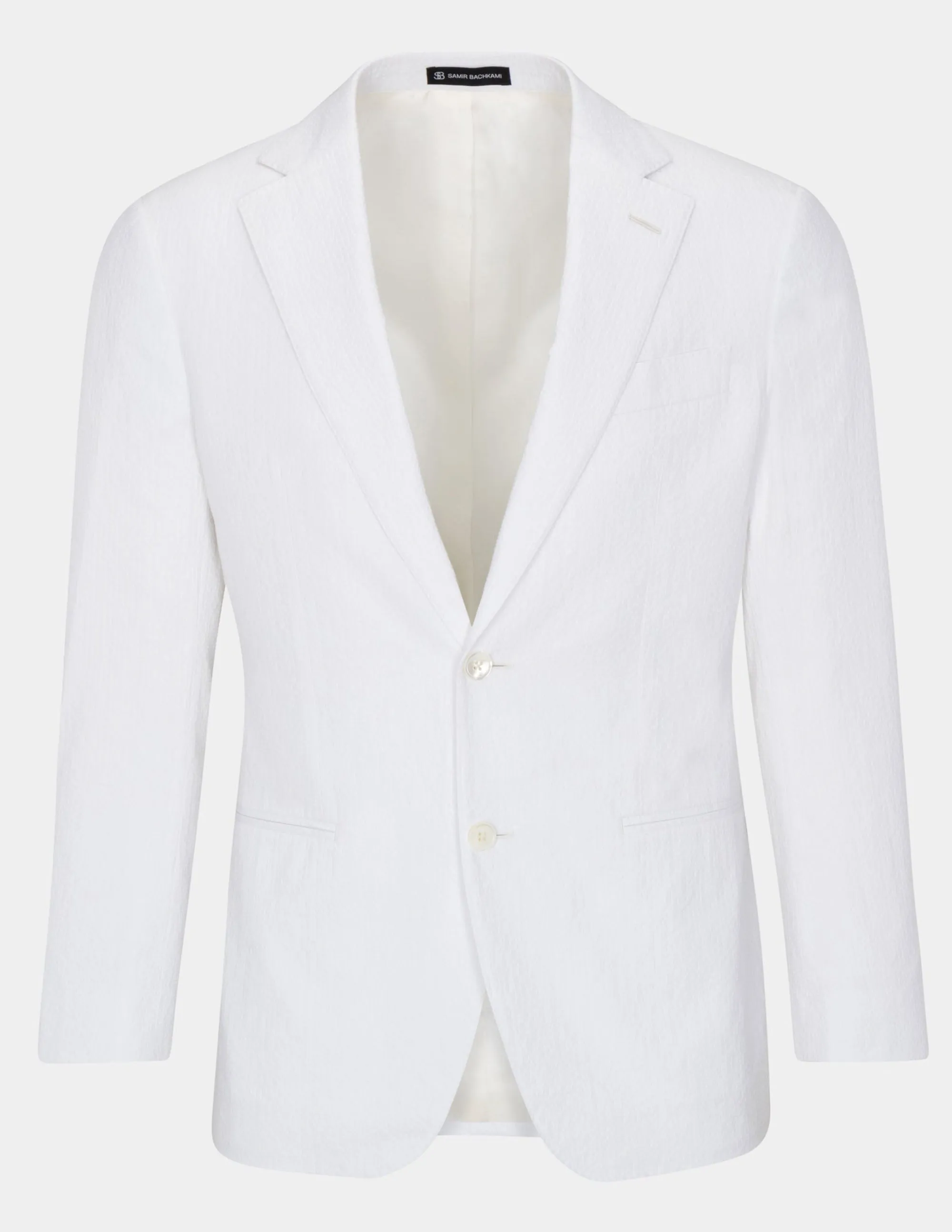 White Seersucker Single Breasted Suit