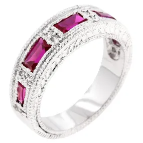 WildKlass Ruby Red Bezel Eternity Band