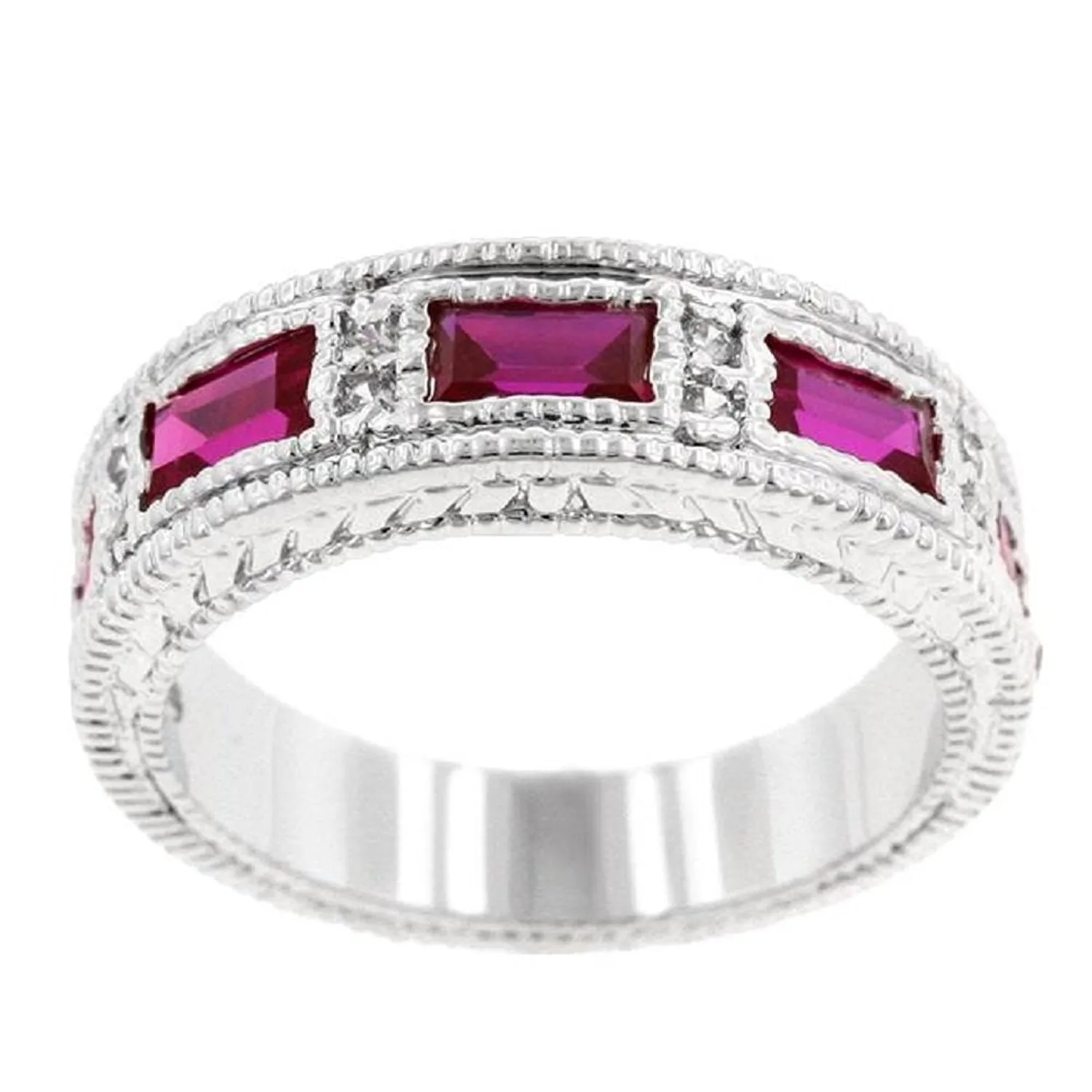 WildKlass Ruby Red Bezel Eternity Band