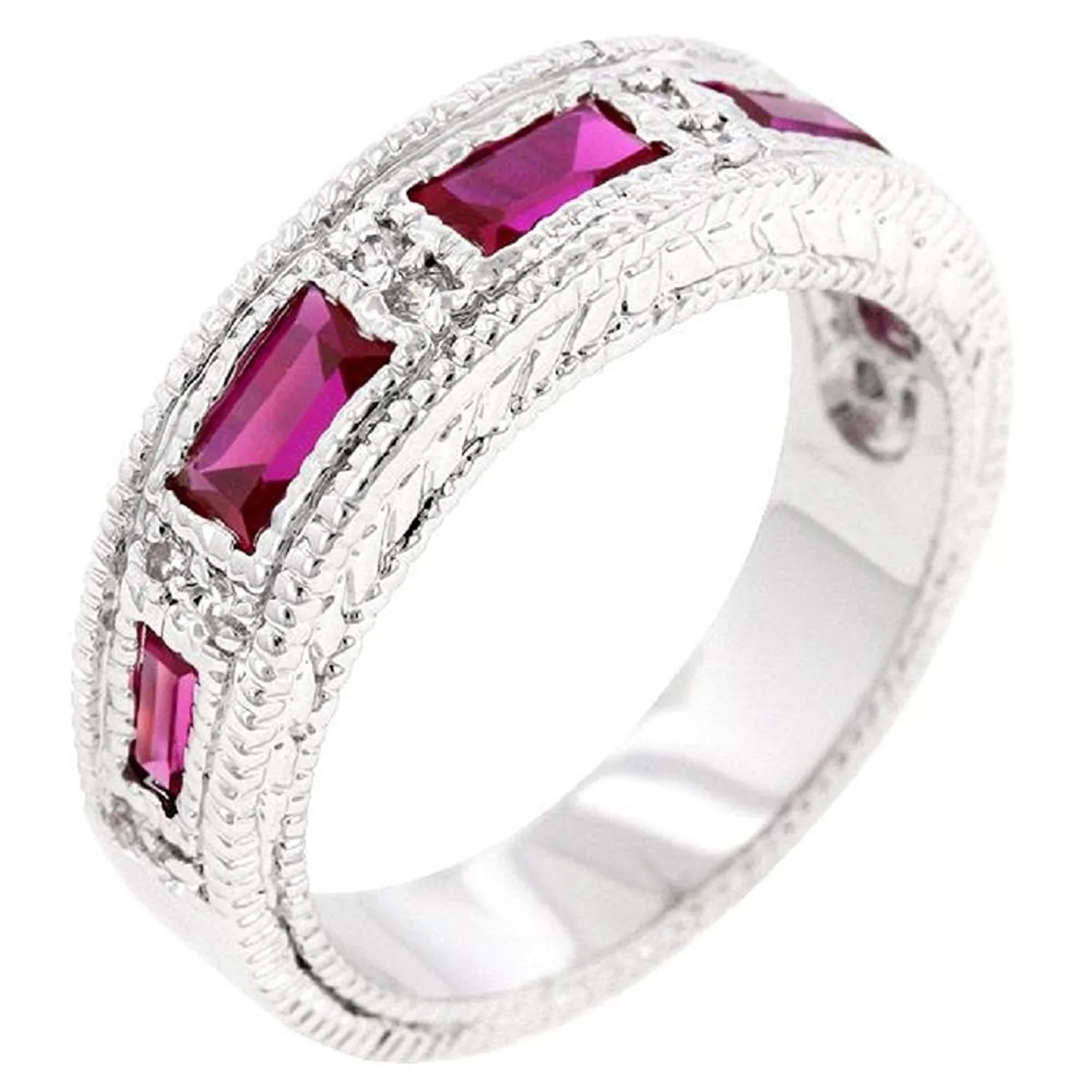 WildKlass Ruby Red Bezel Eternity Band