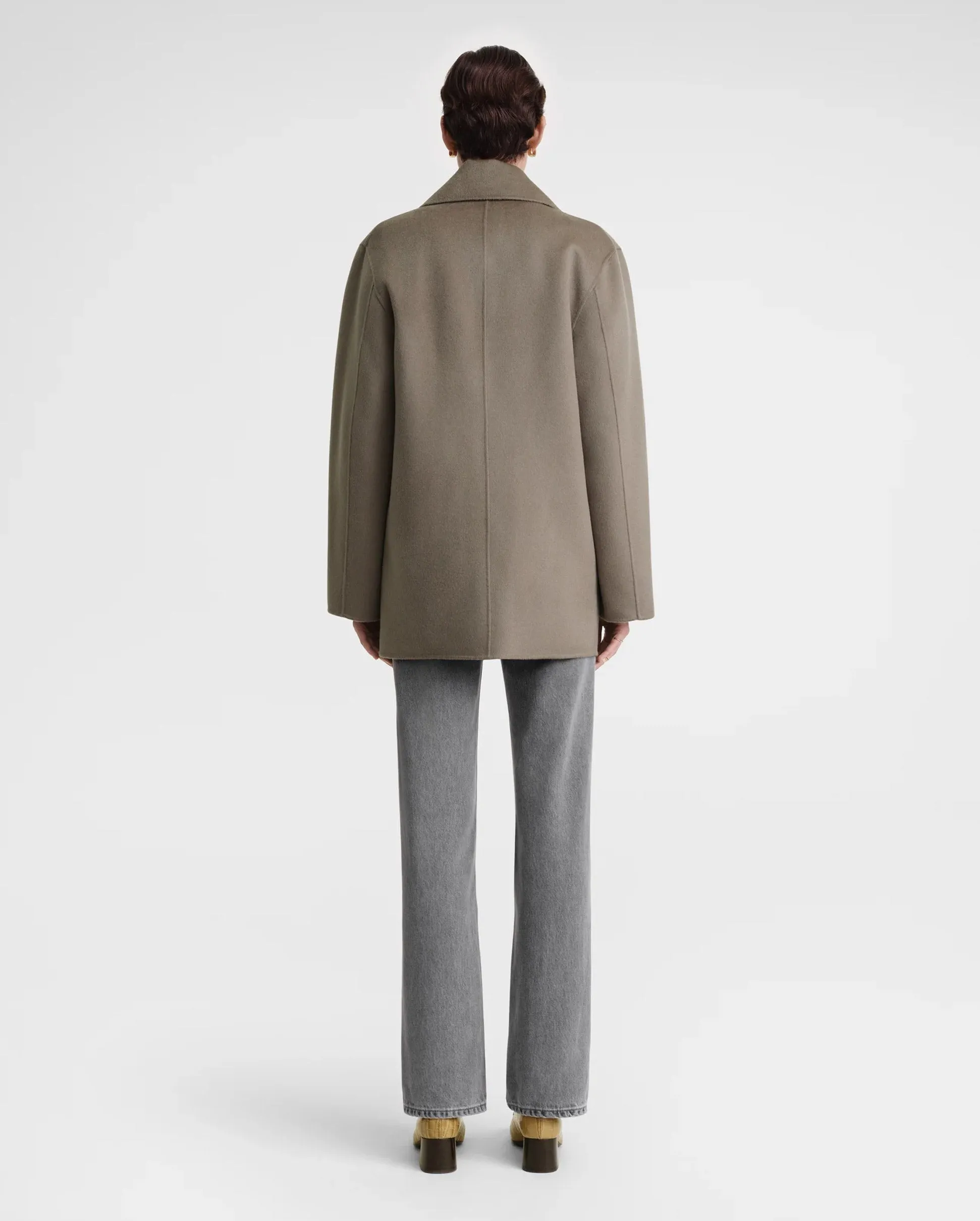 WOOL DOUBL PEACOAT / CONCRETE
