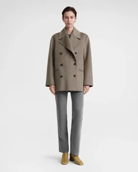 WOOL DOUBL PEACOAT / CONCRETE